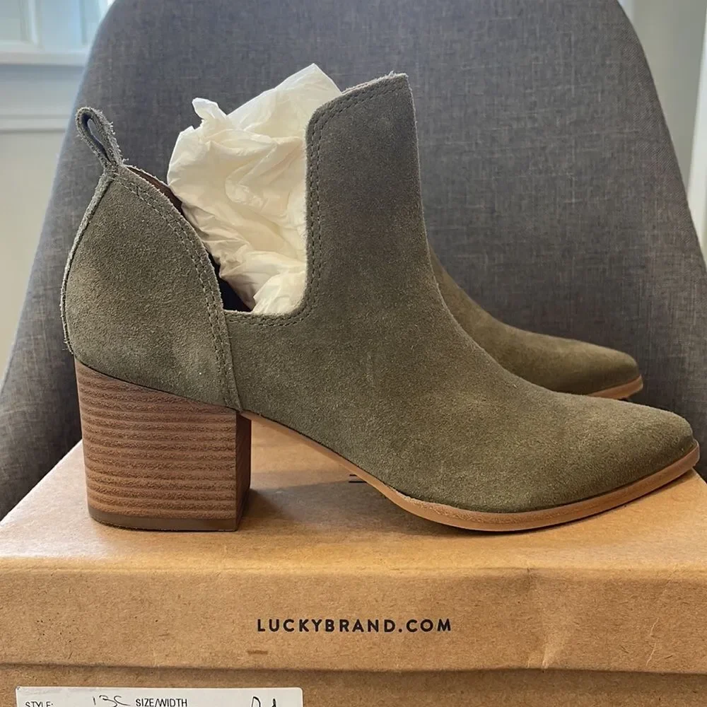 Lucky Brand Jorry‎ Oiled Suede Ankle Bootie Size 7